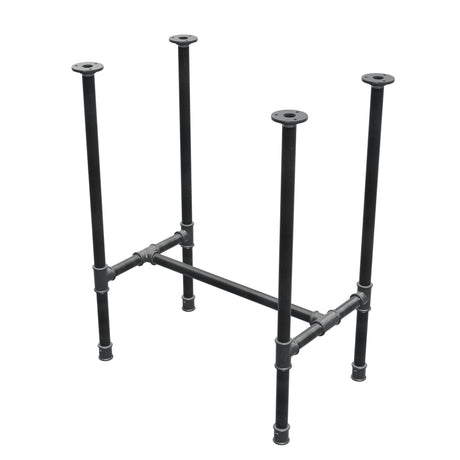 Esstisch-Gestell, H-Form, Gusseisen und Stahl Ø 27 mm, 61 × 39 cm, Höhe 74 cm