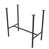 Esstisch-Gestell, H-Form, Gusseisen und Stahl Ø 27 mm, 81 × 45 cm, Höhe 74 cm