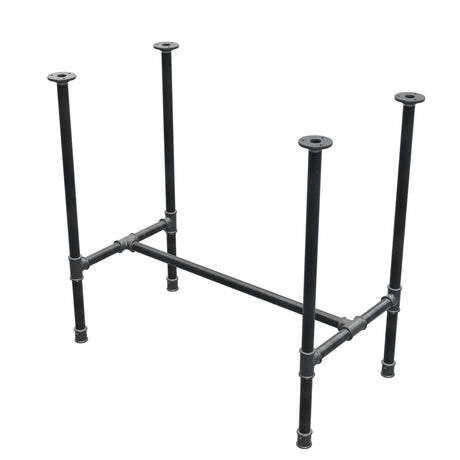Esstisch-Gestell, H-Form, Gusseisen und Stahl Ø 27 mm, 81 × 45 cm, Höhe 74 cm