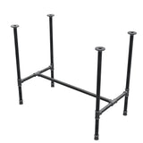Esstisch-Gestell, H-Form, Gusseisen und Stahl Ø 27 mm, 91 × 51 cm, Höhe 74 cm