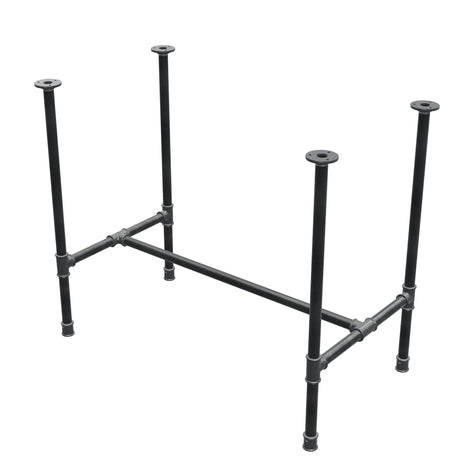 Esstisch-Gestell, H-Form, Gusseisen und Stahl Ø 27 mm, 91 × 51 cm, Höhe 74 cm