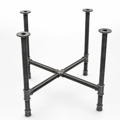 Esstisch-Gestell, Gusseisen und lackierter Stahl, Kreuz Ø 42 mm, Dreiviertelansicht im Studio