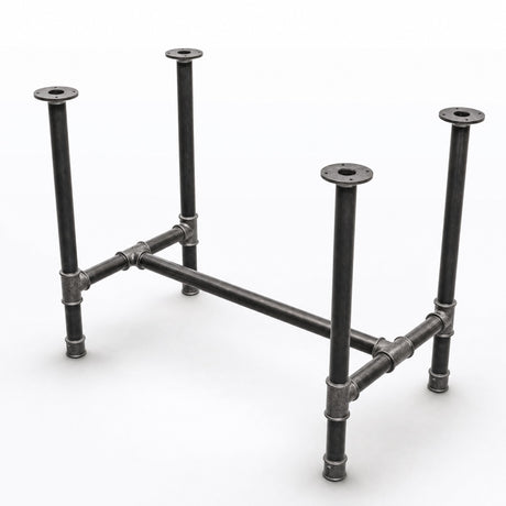 Esstisch-Gestell, Gusseisen und lackierter Stahl, H-Form Ø 42 mm, Dreiviertelansicht im Studio