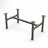 Couchtisch-Gestell, Gusseisen und lackierter Stahl, H-Form Ø 42 mm, Dreiviertelansicht im Studio