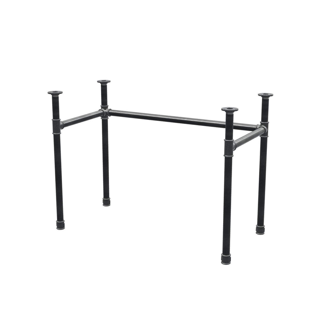 Schreibtisch-Gestell, U-Form, Gusseisen und Stahl Ø 34 mm, 102 × 52 cm, Höhe 72 cm