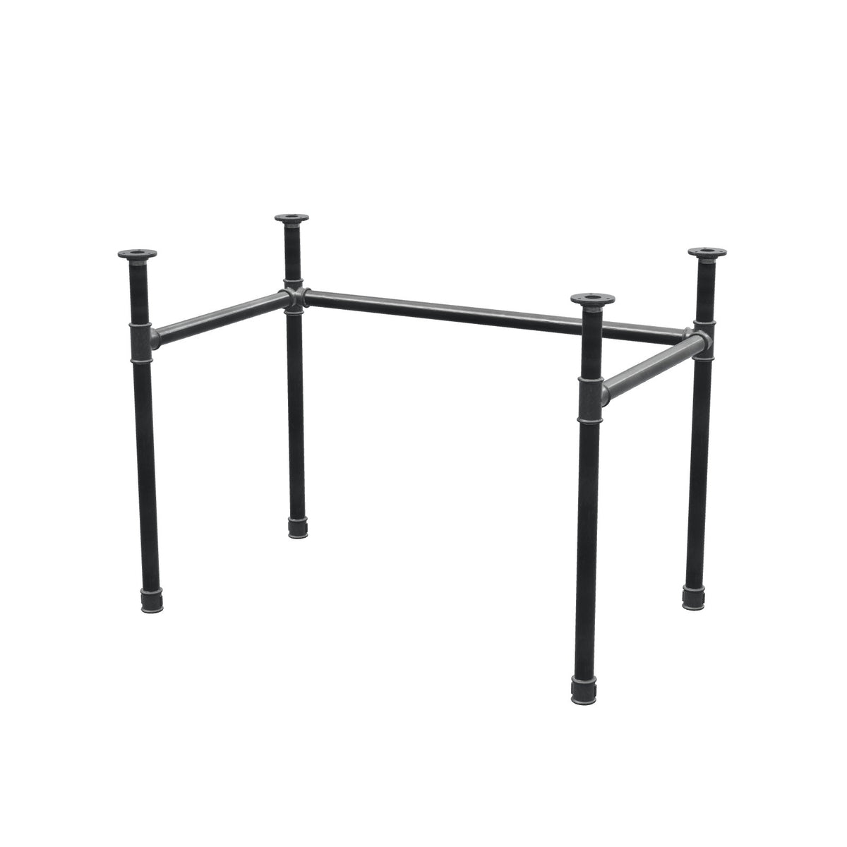 Schreibtisch-Gestell, U-Form, Gusseisen und Stahl Ø 34 mm, 102 × 62 cm, Höhe 72 cm