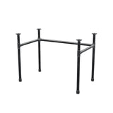 Schreibtisch-Gestell, U-Form, Gusseisen und Stahl Ø 34 mm, 102 × 62 cm, Höhe 72 cm