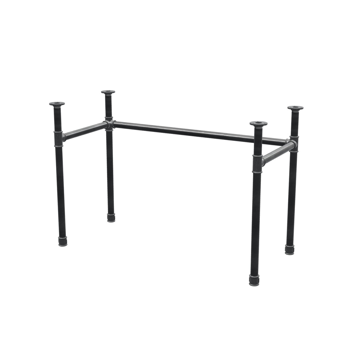 Schreibtisch-Gestell, U-Form, Gusseisen und Stahl Ø 34 mm, 112 × 52 cm, Höhe 72 cm