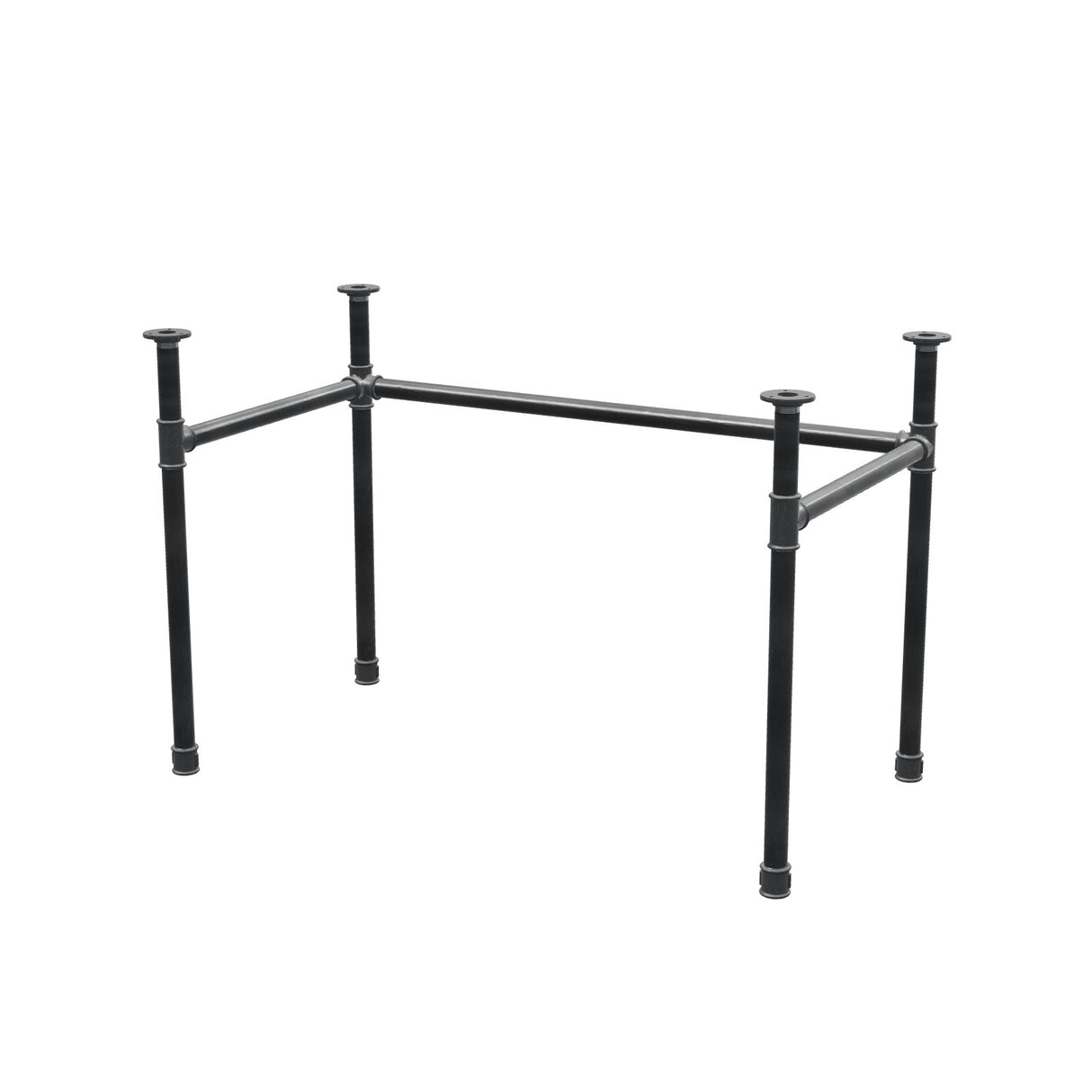 Schreibtisch-Gestell, U-Form, Gusseisen und Stahl Ø 34 mm, 112 × 62 cm, Höhe 72 cm