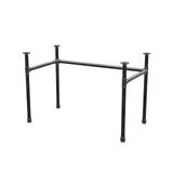 Schreibtisch-Gestell, U-Form, Gusseisen und Stahl Ø 34 mm, 112 × 62 cm, Höhe 72 cm