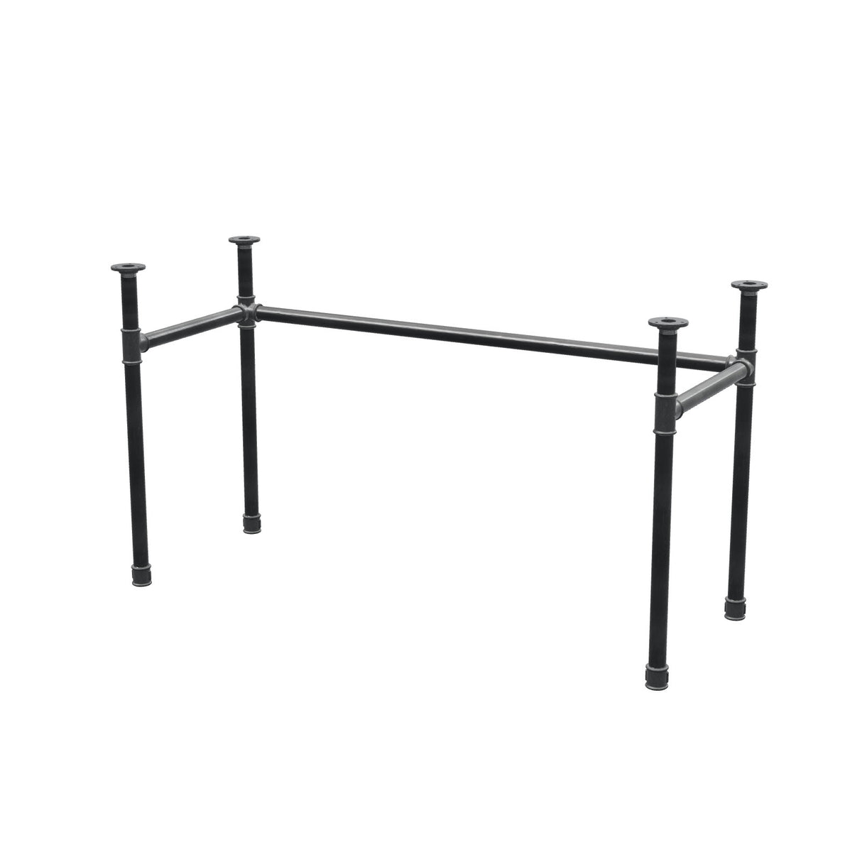 Schreibtisch-Gestell, U-Form, Gusseisen und Stahl Ø 34 mm, 132 × 52 cm, Höhe 72 cm