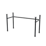 Schreibtisch-Gestell, U-Form, Gusseisen und Stahl Ø 34 mm, 132 × 52 cm, Höhe 72 cm