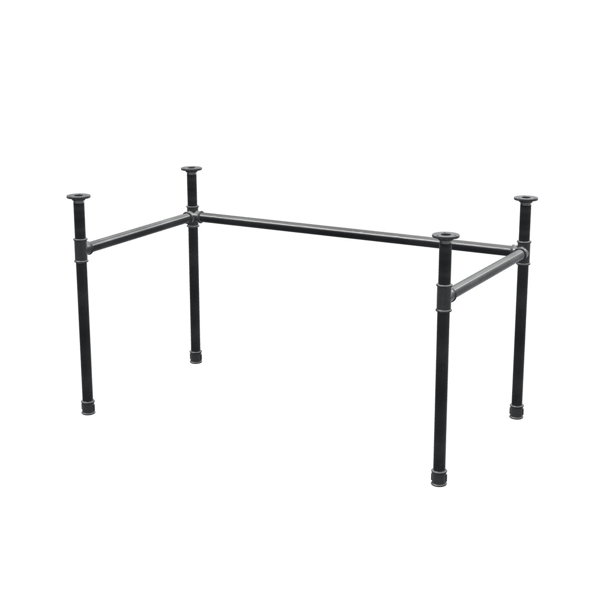 Schreibtisch-Gestell, U-Form, Gusseisen und Stahl Ø 34 mm, 132 × 72 cm, Höhe 72 cm