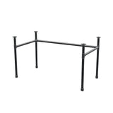 Schreibtisch-Gestell, U-Form, Gusseisen und Stahl Ø 34 mm, 132 × 72 cm, Höhe 72 cm