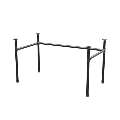 Schreibtisch-Gestell, U-Form, Gusseisen und Stahl Ø 34 mm, 132 × 72 cm, Höhe 72 cm