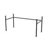 Schreibtisch-Gestell, U-Form, Gusseisen und Stahl Ø 34 mm, 162 × 72 cm, Höhe 72 cm