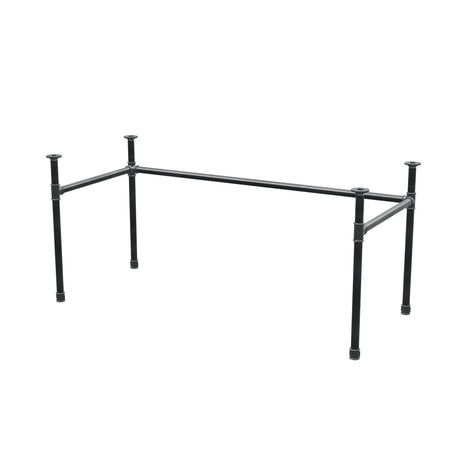 Schreibtisch-Gestell, U-Form, Gusseisen und Stahl Ø 34 mm, 162 × 72 cm, Höhe 72 cm