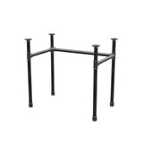 Schreibtisch-Gestell, U-Form, Gusseisen und Stahl Ø 34 mm, 82 × 52 cm, Höhe 72 cm