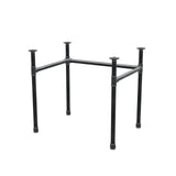 Schreibtisch-Gestell, U-Form, Gusseisen und Stahl Ø 34 mm, 82 × 62 cm, Höhe 72 cm