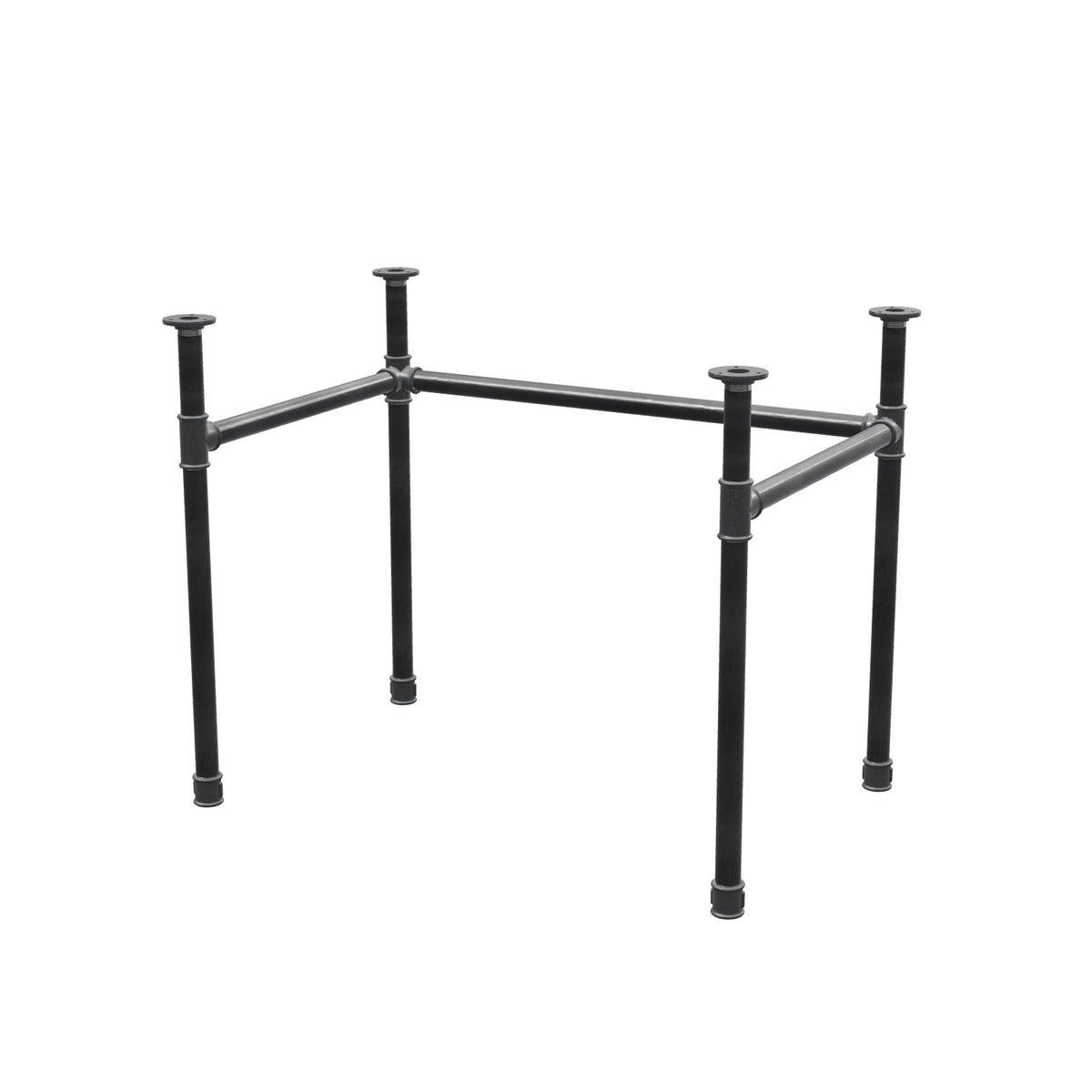 Schreibtisch-Gestell, U-Form, Gusseisen und Stahl Ø 34 mm, 92 × 62 cm, Höhe 72 cm
