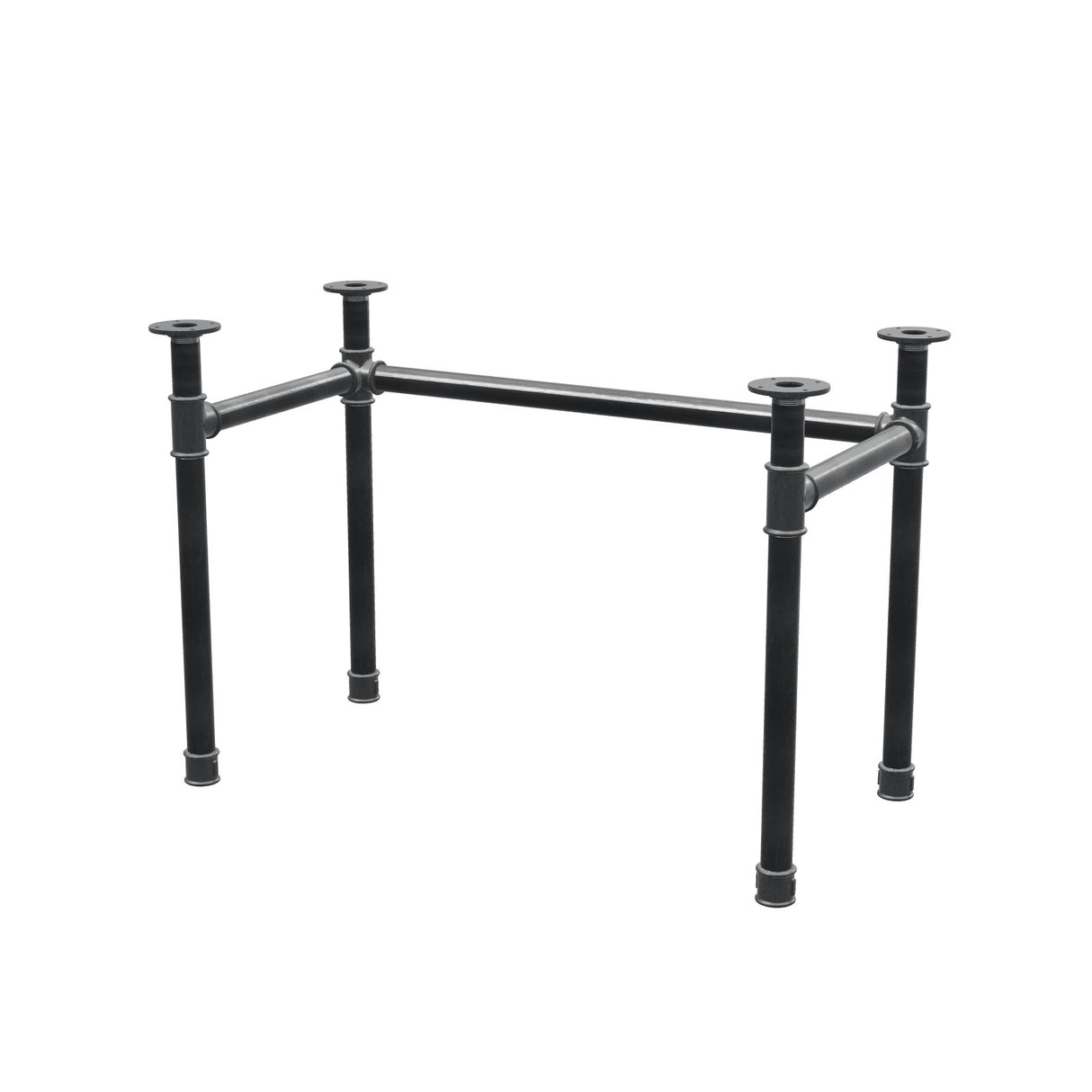 Schreibtisch-Gestell, U-Form, Gusseisen und Stahl Ø 42 mm, 106 × 56 cm, Höhe 70 cm