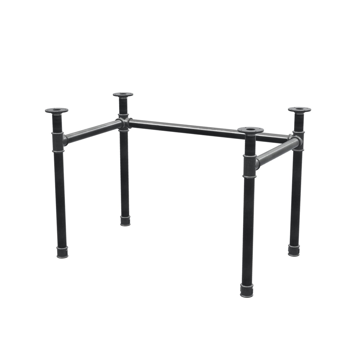 Schreibtisch-Gestell, U-Form, Gusseisen und Stahl Ø 42 mm, 106 × 66 cm, Höhe 70 cm
