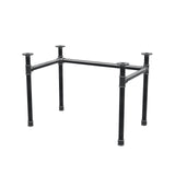 Schreibtisch-Gestell, U-Form, Gusseisen und Stahl Ø 42 mm, 106 × 66 cm, Höhe 70 cm