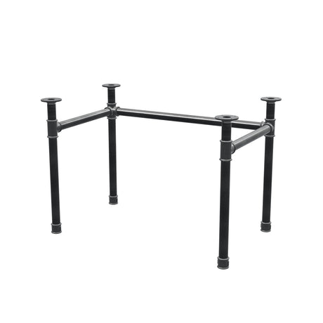 Schreibtisch-Gestell, U-Form, Gusseisen und Stahl Ø 42 mm, 106 × 66 cm, Höhe 70 cm