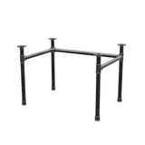 Schreibtisch-Gestell, U-Form, Gusseisen und Stahl Ø 42 mm, 106 × 76 cm, Höhe 70 cm