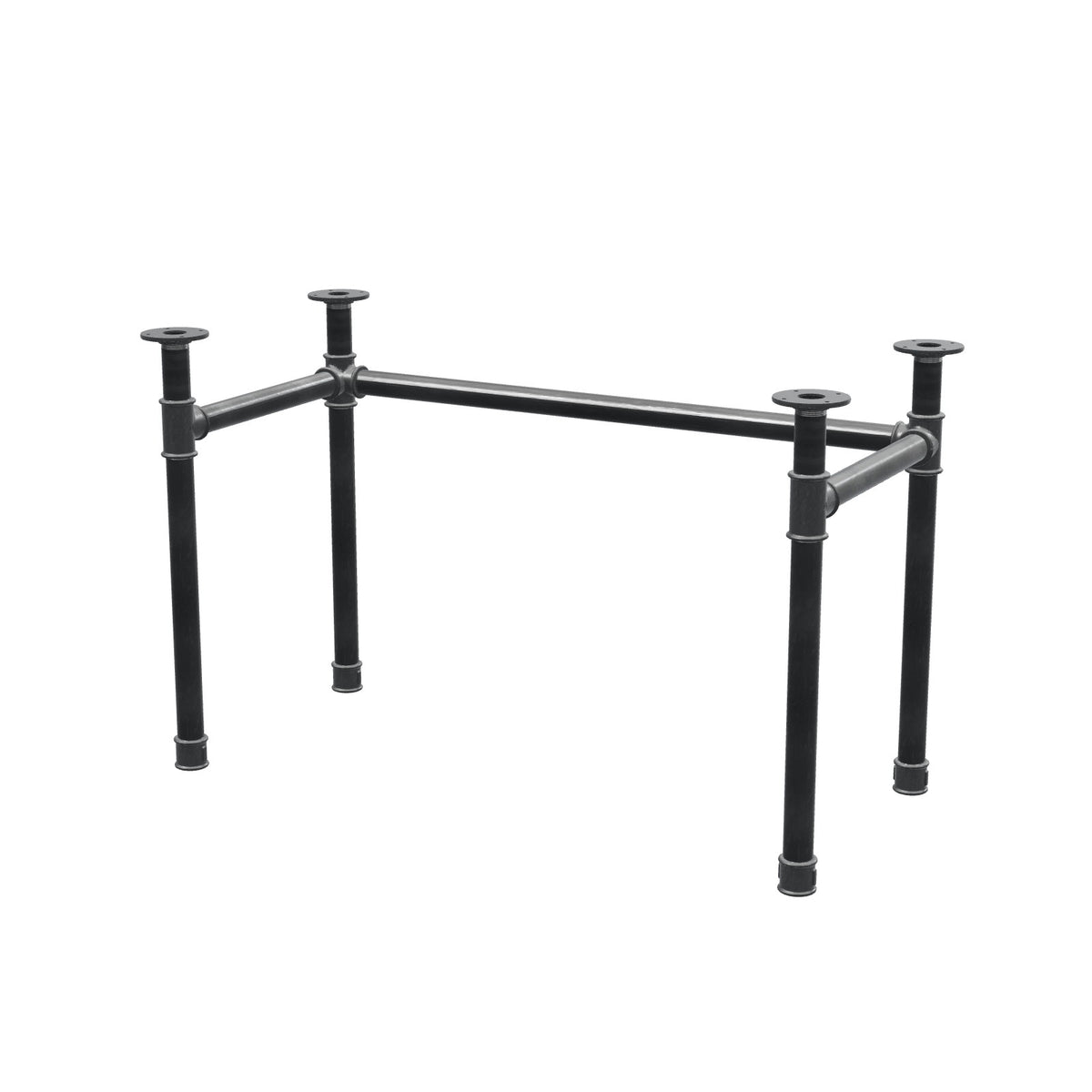 Schreibtisch-Gestell, U-Form, Gusseisen und Stahl Ø 42 mm, 116 × 56 cm, Höhe 70 cm