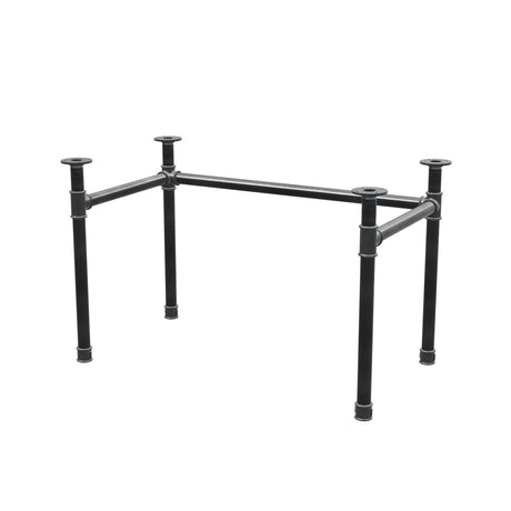 Schreibtisch-Gestell, U-Form, Gusseisen und Stahl Ø 42 mm, 116 × 66 cm, Höhe 70 cm