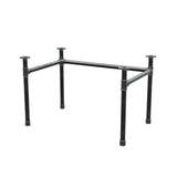 Schreibtisch-Gestell, U-Form, Gusseisen und Stahl Ø 42 mm, 116 × 76 cm, Höhe 70 cm