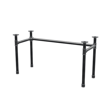 Schreibtisch-Gestell, U-Form, Gusseisen und Stahl Ø 42 mm, 136 × 56 cm, Höhe 70 cm