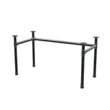 Schreibtisch-Gestell, U-Form, Gusseisen und Stahl Ø 42 mm, 136 × 66 cm, Höhe 70 cm