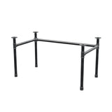 Schreibtisch-Gestell, U-Form, Gusseisen und Stahl Ø 42 mm, 136 × 76 cm, Höhe 70 cm