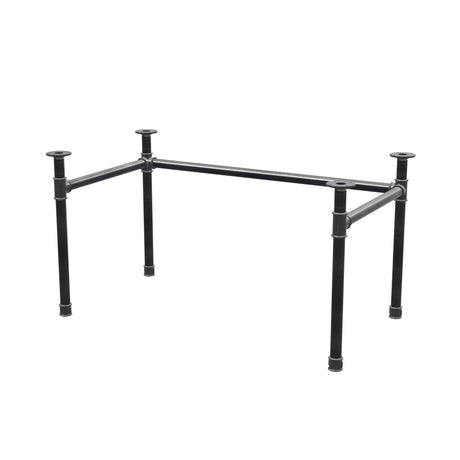 Schreibtisch-Gestell, U-Form, Gusseisen und Stahl Ø 42 mm, 136 × 76 cm, Höhe 70 cm