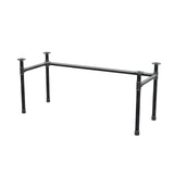 Schreibtisch-Gestell, U-Form, Gusseisen und Stahl Ø 42 mm, 166 × 66 cm, Höhe 70 cm
