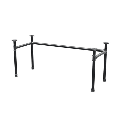 Schreibtisch-Gestell, U-Form, Gusseisen und Stahl Ø 42 mm, 166 × 66 cm, Höhe 70 cm