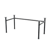 Schreibtisch-Gestell, U-Form, Gusseisen und Stahl Ø 42 mm, 166 × 76 cm, Höhe 70 cm