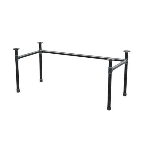 Schreibtisch-Gestell, U-Form, Gusseisen und Stahl Ø 42 mm, 166 × 76 cm, Höhe 70 cm