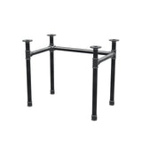 Schreibtisch-Gestell, U-Form, Gusseisen und Stahl Ø 42 mm, 86 × 56 cm, Höhe 70 cm