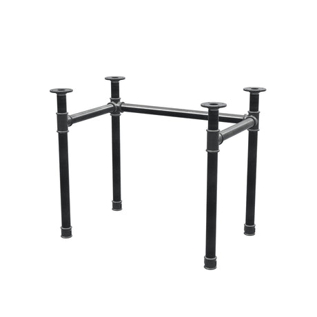 Schreibtisch-Gestell, U-Form, Gusseisen und Stahl Ø 42 mm, 86 × 56 cm, Höhe 70 cm