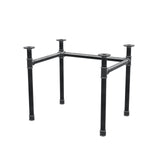 Schreibtisch-Gestell, U-Form, Gusseisen und Stahl Ø 42 mm, 86 × 66 cm, Höhe 70 cm