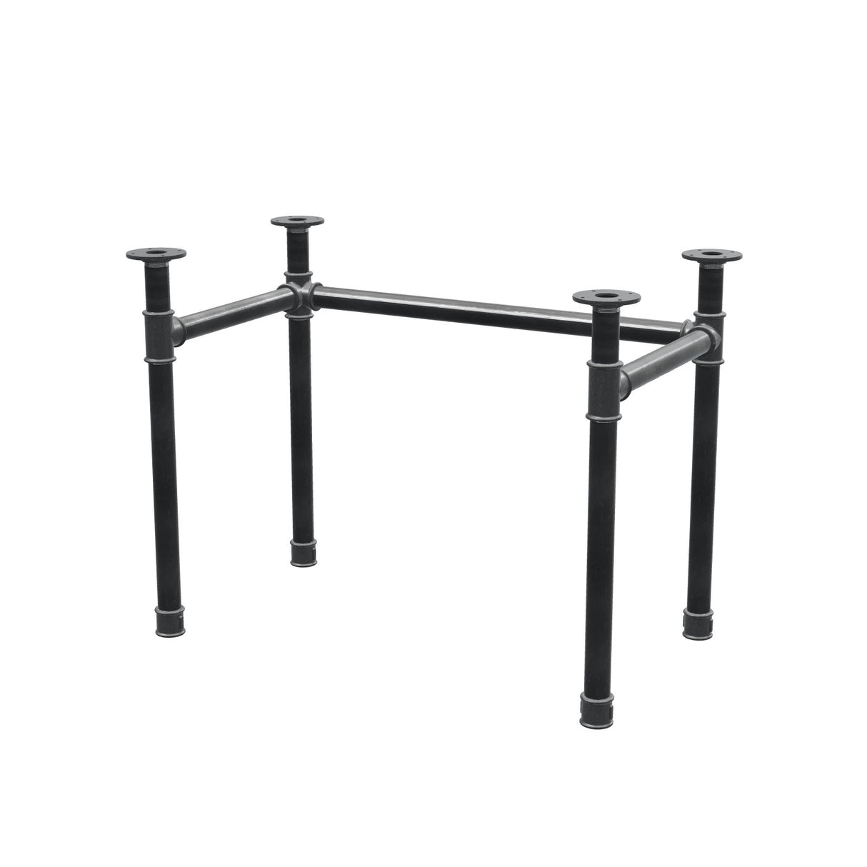 Schreibtisch-Gestell, U-Form, Gusseisen und Stahl Ø 42 mm, 96 × 56 cm, Höhe 70 cm