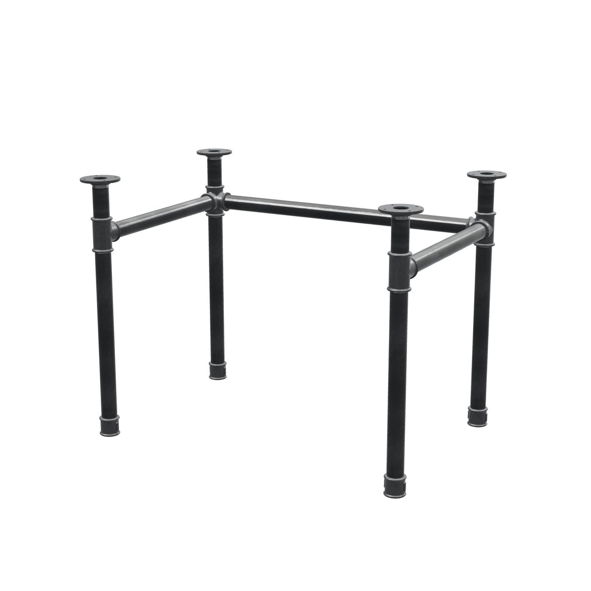 Schreibtisch-Gestell, U-Form, Gusseisen und Stahl Ø 42 mm, 96 × 66 cm, Höhe 70 cm