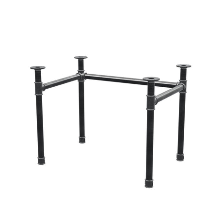Schreibtisch-Gestell, U-Form, Gusseisen und Stahl Ø 42 mm, 96 × 66 cm, Höhe 70 cm