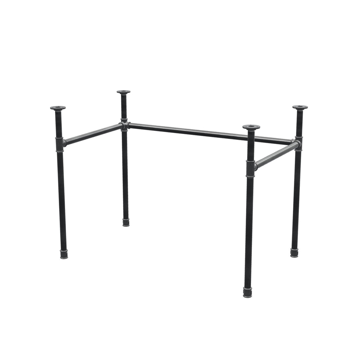 Schreibtisch-Gestell, U-Form, Gusseisen und Stahl Ø 27 mm, 101 × 61 cm, Höhe 71 cm