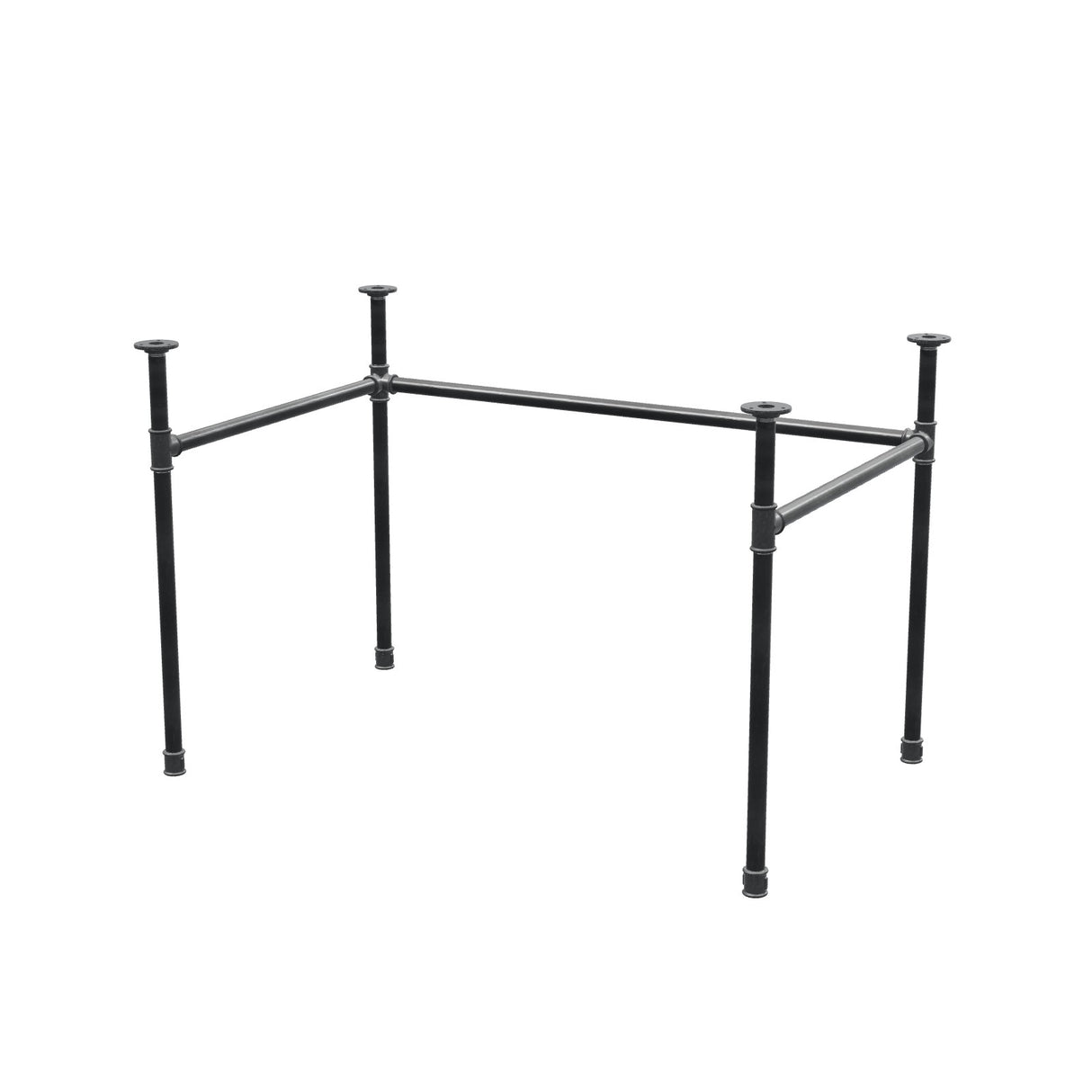 Schreibtisch-Gestell, U-Form, Gusseisen und Stahl Ø 27 mm, 111 × 71 cm, Höhe 71 cm