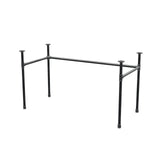 Schreibtisch-Gestell, U-Form, Gusseisen und Stahl Ø 27 mm, 131 × 61 cm, Höhe 71 cm