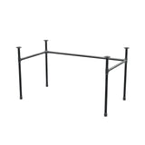 Schreibtisch-Gestell, U-Form, Gusseisen und Stahl Ø 27 mm, 131 × 71 cm, Höhe 71 cm